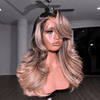 Long Layered Body Wave 7x5 Lace Closure Wig with Side-Swept Bangs