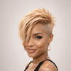 Modern Style Full Lace Shaved Side Pixie Wig with Long Bangs