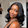 Easy-to-Style Natural Black Body Wave 7×5 Lace Closure Wig
