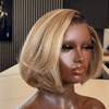 Blonde Ombre Short Bob Human Hair Wig Perfect for Everyday Wear
