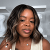 Wavy Human Hair Wig Natural Black with Blonde Highlights 5x5 Lace Closure