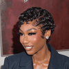 Vintage Glam Full Lace Short Finger Wave Pixie Cut Wig with Side Part