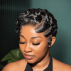 Glamorous Short Finger Wave Pixie 13x6 Lace Frontal Wig with Baby Hair