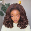 Luxury Reddish Brown Bouncy Curls 13x4 Lace Wig With 4C Kinky Edges