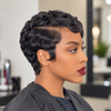 Vintage Glam Side-Part Wavy Pixie Cut 13x6 Lace Wig