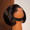 Medium-Length M-Shaped Bob Wig 13x4 Lace Natural Black 100% Human Hair