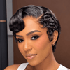 Vintage-Inspired Side Part Pixie Cut 13x4 Lace Wig with Molded Waves