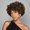 Natural Dark Brown Afro Curly Short Wig 100% Human Hair