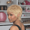 Put on & Go Tousled Blonde Pixie Mullet Wig With Wispy Bangs
