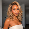 13x4 Lace Ombre Blonde Layered Cut Wavy Wig