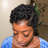 Vintage Full Lace Short Bouncy 3B Curly Pixie Wig With Side Part