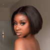 Soft Black to Brown Ombre Straight Bob 13x4 Lace Frontal Wig