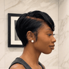 Sculpted Full Lace Short Pixie Wig with Side-Swept Bangs