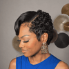 Retro Glam Curly Pixie 13x6 Lace Frontal Wig with Sculpted Side Sweep