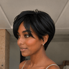 Textured Layered Cut 5×5 Lace Short Pixie Wig with Wispy Bangs