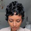 Beginner Friendly Natural Black 90s Bixie Short Hair Wavy Wig