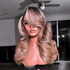 Long Layered Body Wave 7x5 Lace Closure Wig with Side-Swept Bangs