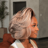 Polished Short Layered Bob 13x4 Lace Wig with Side Swept Bangs