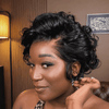 Sleek Side Part Short Curly Pixie 13×4 Lace Front Wig With Drawstring