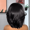 90s Retro Fluffy Layered Flip-Out Bob 5x5 Lace Closure Wig