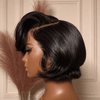 Chic Side-Part Pixie Bob 13×4 Lace Front Wig with Swoop Bangs