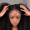 Natural Black Curly Lace Front Human Hair Wig with 4C Realistic Hairline