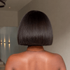 Soft Black to Brown Ombre Straight Bob 13x4 Lace Frontal Wig