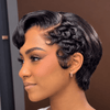 Vintage-Inspired Side Part Pixie Cut 13x4 Lace Wig with Molded Waves