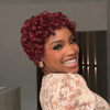 Modern Muse Burgundy Short Curly Pixie 13x6 Lace Wig with Sculpted Curls