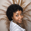 Wash & Go Wet Look Full Lace Short Curly Pixie Bob Wig with Bangs