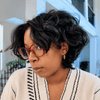Natural Black 7x5 Lace Layered Short Curly Bob Wig