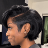 Elegant Short Layered Wavy Bob 13x4 Lace Front Wig with Side-Swept Bangs