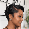 Chic Full Lace C-Part Short Curly Pixie Wig with Everyday Wear