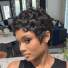 Vintage Flair Curly Pixie Mullet 13x6 Lace Wig with Curled Bangs