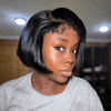 Natural Black Short Bob Wig With 5x5 Lace Knotless Hairline Glueless Human Hair