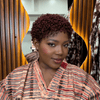 Beginner-friendly Black & Burgundy Short Curly Pixie Wig