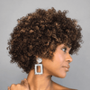Natural Dark Brown Afro Curly Short Wig 100% Human Hair