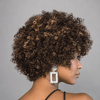 Natural Dark Brown Afro Curly Short Wig 100% Human Hair