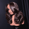 13×4 Lace Dark Chocolate Brown Vintage Layered Cut Wave Wig