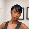 Sculpted Full Lace Short Pixie Wig with Side-Swept Bangs