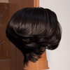 Medium-Length M-Shaped Bob Wig 13x4 Lace Natural Black 100% Human Hair