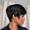 Realistic Trendy Layered Pixie Cut Short Wigs with Bangs