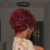 Modern Muse Burgundy Short Curly Pixie 13x6 Lace Wig with Sculpted Curls