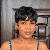 Chic Retro Full Lace Black & Brown Shaggy Wolfcut Pixie Cut Wig with Bangs