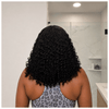 Natural Black Curly Wig Bob 5x5 Lace Closure Human Hair Blend