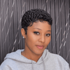 Edgy Double Lines Full Lace Short Curly Pixie Cut Wig with Baby Hair