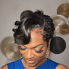 Retro Glam Curly Pixie 13x6 Lace Frontal Wig with Sculpted Side Sweep