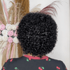 Wash & Go Wet Look Full Lace Short Curly Pixie Bob Wig with Bangs