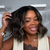 Wavy Human Hair Wig Natural Black with Blonde Highlights 5x5 Lace Closure