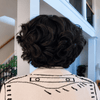 Natural Black 7x5 Lace Layered Short Curly Bob Wig